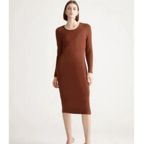 Quince Dresses & Skirts - Quince Tencel Rib Knit Long Sleeve Dress